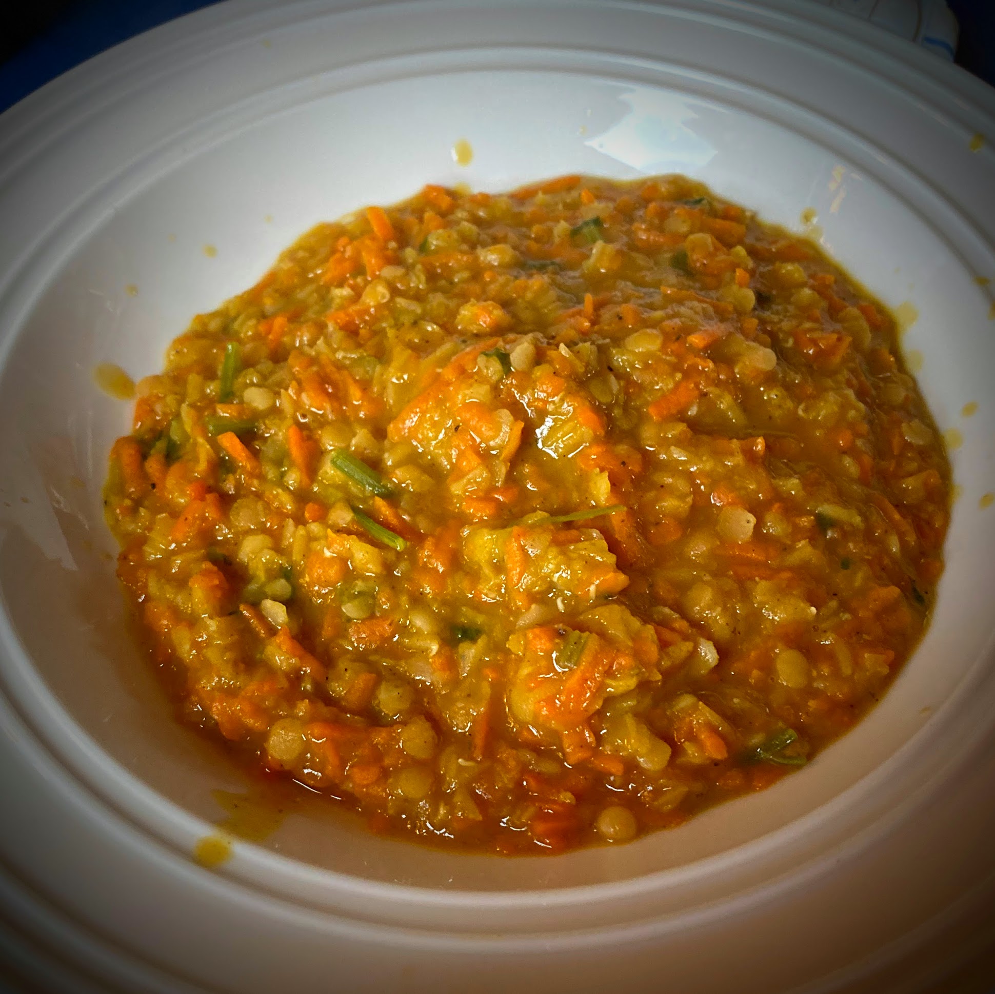 Carrot and red lentil daal